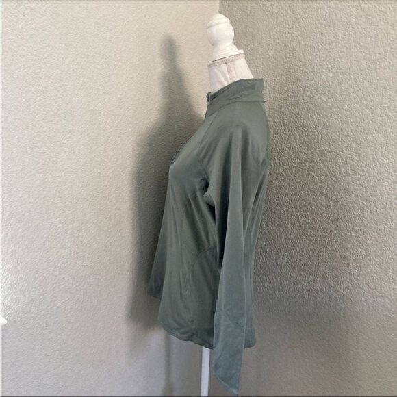 Nike Womens Green Fit Dry 1/4 Zip Long Sleeves Activewear PulloverSize L (12-14) - Picture 3 of 7